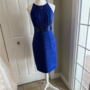 JS Boutique Royal Blue Halter Midi Dress